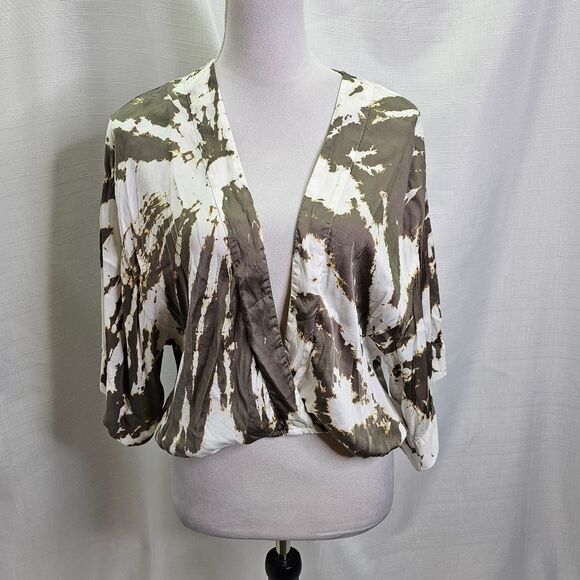 Young Fabulous & Broke Brown Tie Dye Faux Wrap Top Size XS - Picture 1 of 9